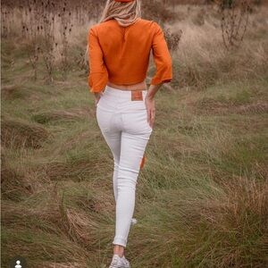 Levis Strauss Free People Mile High Super Skinny Jeans in White